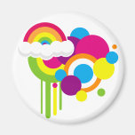Retro Regenbogen-Magnet (weiß) Magnete