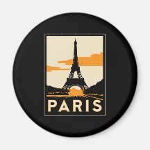 retro Reiseplakat des Paris-Kunst-Dekos Magnete