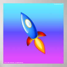 Retro rocketship Plakat