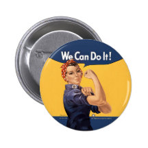 Retro Rosie können wir es tun Buttons