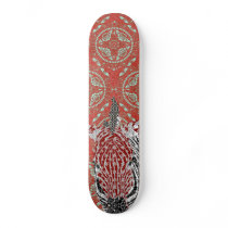 Retro rotes Zebra-Skateboard