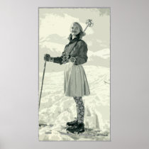 RETRO SKI-MÄDCHEN-SPORT
