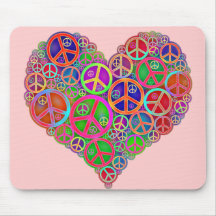 Retro Vintages Friedensherz Mousepads