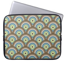 Rétros cadeaux frais de coutume de motif de cercle trousse ordinateur