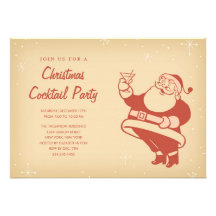 Rétros invitations de cocktail de Noël