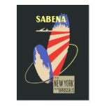 Rétros lignes aériennes de Sabena vers New York pa Cartes Postales