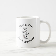 Retten Sie eine Kuh essen einen Vegetarier Kaffeetassen