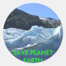 RETTEN SIE PLANETEN-ERDE RUNDE AUFKLEBER