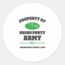 Rhino-Party-Armee Runder Sticker