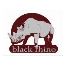 rhinocéros noir carte postale