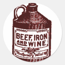 Rindfleisch, Eisen und Wein Sticker