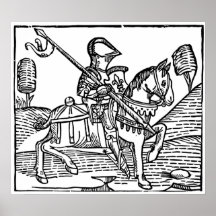 Ritter-mittelalterlicher Stich Poster