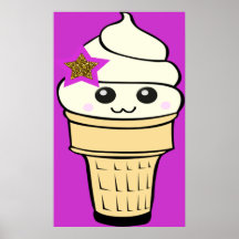 Riyah-Li conçoit la crème glacée de Kawaii Poster