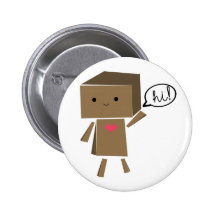 Robot de carton : bonjour ! badges avec agrafe