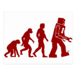 Roboter-Evolution - vom Mann in Roboter Postkarten