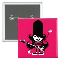 Roche de Grrrl Pin's Avec Agrafe