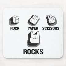 Rock-Papierscheren Emo alternativer Schmutz-Rock Mousepads