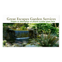 Rockery-Wasser-im Garten arbeitenlandschaftsgestal Visitenkartenvorlage