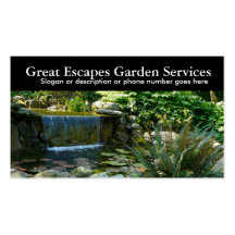 Rockery-Wasser-im Garten arbeitenlandschaftsgestal Visitenkartenvorlage