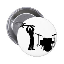Rockstar Trommel-Gitarre Smasher Anstecknadelbutton