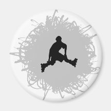 Rollerblading Gekritzel-Art Kühlschrankmagnete