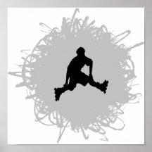 Rollerblading Gekritzel-Art Plakatdrucke