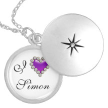 Romantique nommé de coeur du pourpre i pendentifs personnalisés
