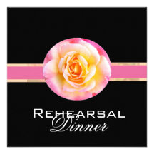 Romantische Rose Rehearsl Abendessen-Einladung