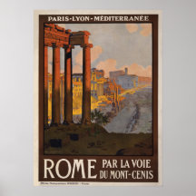 Rome par l'affiche de voyage de Mont-Cenis