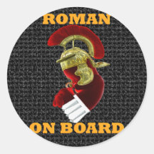 Römisch an Bord Runde Sticker