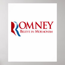 Romney - glauben Sie an Mormonism Posterdruck