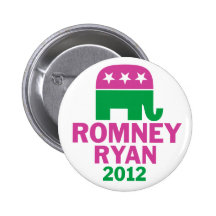 Romney Ryan - GOP-Elefant für Frauen zacken Grün a Buttons