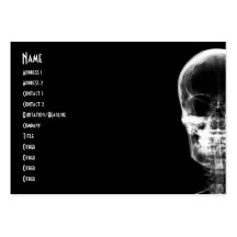 RÖNTGENBLICK-SKELETON SCHÄDEL - B&W VISITENKARTENVORLAGEN