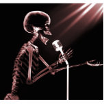 RÖNTGENSTRAHL-SKELETON GESANG AUF RETRO MIC - ROT AUSSCHNITTE