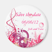 Rosa abstrakter Save the Date mit Blumenmagnet Kühlschrankmagnete