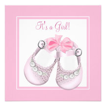 Rosa Babyschuh-rosa Baby-Dusche Ankündigung