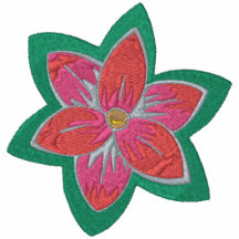 Rosa Blume Besticktes Poloshirt