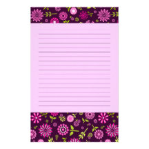 Rosa Blumen-Briefpapier Individuelle Büropapiere