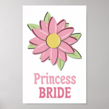 Rosa Blumen-Prinzessin Bride Plakatdrucke