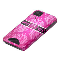 Rosa DamastZebra Stripes Monogramm D