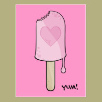 Rosa Eiscreme, yum! postkarten