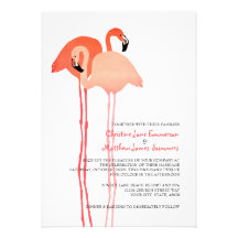 Rosa Flamingo-Strand-Hochzeits-Einladungen