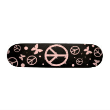 Rosa Frieden und Schmetterlinge Skateboard Bretter
