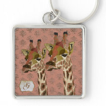 Rosa Giraffes Glitzy Keychain porte-clés