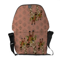 Rosa Giraffes Pink Glitzy Messenger Bag sacs messenger