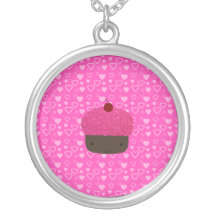 Rosa Glitterkuchen-Rosaherzen Amulett