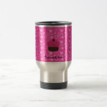 Rosa Glitterkuchen-Rosaherzen Tee Tasse