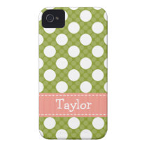 Rosa grüne Polka-Punkt iPhone 4 /4s-Case-Mate-Abde