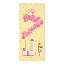 Rosa Herzen Babyshower Mädchen Individuelle Einladung