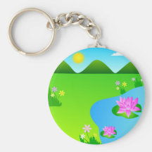 Rosa Lotos-Blumen - Keychain Schlüsselband